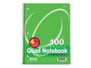 Bazic 514 24 100 Ct. Quad Ruled 4 1 Spiral Notebook Pack of 24