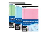 Bazic 536 24 50 Ct. 5 in. x 8 in. Multi Color Jr. Perforated Writing Pad Pack of 24