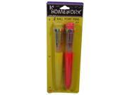 Bulk Buys Retractable 10 color ball point pen 2 pack Case of 48