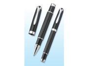 Aeropen International GH R Black Lacquer Carbon Fiber with Chrome Parts Brass Rollerball Pen