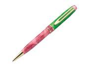 Aeropen International PW 5309B Water Flower Brass Ballpoint Pen in Green Pink