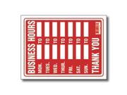 Bazic Products L 23 24 12 in. x 16 in. Business Hours Sign Box of 24