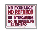 Bazic Products L 53 24 12 in. x 16 in. No Exchange Sign Box of 24