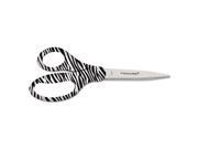 Fiskars 153582 1002 8 in. Designer Zebra Scissors with Recycled Handles