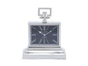 Woodland Import 27850 Nickel Plated Table Clock with Three Tier Base