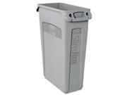 Rcp 354060GY Slim Jim Receptacle w Venting Channels Rectangular Plastic 23 gal Gray