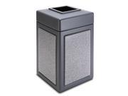 Commercial Zone Products 720311 42 gallon StoneTec Panel Trash Can Gray with Ashtone Panels
