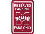Fremont Die 50242 12 X 18 Plastic Parking Sign Mississippi State Bulldogs