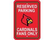 Fremont Die 50232 Louisville Cardinals 12 in. X 18 in. Plastic Parking Sign