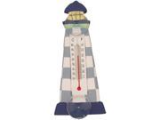 Songbird Essentials Blue Checkered Lighthouse Small Window Thermometer