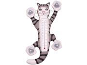 Songbird Essentials Climbing Grey Tabby Cat Large Window Thermometer