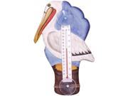 Songbird Essentials White Pelican on Pier Large Window Thermometer