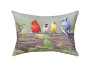 Manual Woodworkers and Weavers SHXBL2 Birds On A Line II Climaweave Pillow Digitally Printed 18 X 13 in.