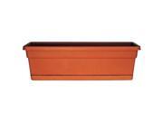 Ames 24in. Terra Cotta Rolled Rim Window Boxes With Attached Trays WB2412TC Pack of 12