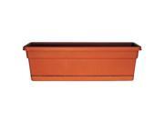 Ames 30in. Terra Cotta Rolled Rim Window Boxes With Attached Trays WB3012TC Pack of 12