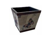 Cheung s FP 3012 06BF Wooden Square Butterfly Decorative Planter
