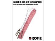 Rome Industries 3400 S Hot Dog Fork Set With Bag Set of 4