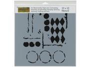 Crafters Workshop TCW 459 Crafters Workshop Template 12 in. X12 in. Harlequin Circles