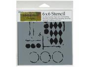 Crafters Workshop TCW6X6 459 Crafters Workshop Template 6 in. X6 in. Harlequin Circles