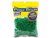 Darice 06121 2 08 Pony Bead Big Value Pack 9mm 1000 Pkg Opaque Green