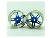 Redcat Racing 02228pb Chrome 5 Spoke Split Spoke Blue Anodized Wheels For All Redcat Racing Vehicles