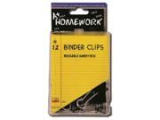 Bulk Buys Binder Clips 12 Count .75 in. Case of 48