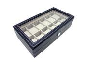 Leather Heiden Premier Black Leather Watch Box for 12 Watches