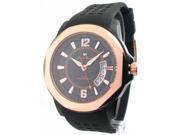 Lucien Piccard 28129RO Mens Rubber Rose Gold Date Watch