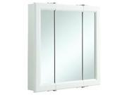 Design House 545129 Wyndham White Semi Gloss Tri View Medicine Cabinet Mirror with 3 Doors 24 x 4.75 x 24 in.