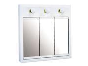 Design House 532374 Concord White Gloss Lighted Medicine Cabinet Mirror with 3 Doors and 2 Shelves 24 x 5 x 30 in.