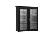 Elegant Home Fashions 6209 Chesterfield Wall Cabinet 2 Glass Doors Espresso