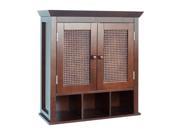 Elegant Home Fashions 6018 Cane 2 Door Wall Cabinet with Cubbies