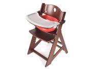 Keekaroo 0051411KR 0001 Height Right HIGH Chair Mahogany with Cherry Infant Insert and Tray