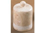EVCO International 74633 Champagne Marble Spa Hand Carved Cotton Ball Holder