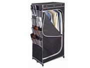 Richards Homewares 659 200 30 in. Wardrobe with Mesh Pockets Black and Silver