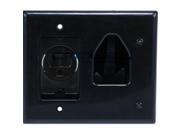 Cmple 619 N Wall Plate Recessed Low Voltage Cable Wall Plate with Recessed Power Black