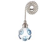 Westinghouse Lighting 7762100 Blue Swirl Glass Orb With Nickel Accents Pull Chai