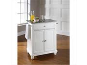 Crosley Furniture KF30022DWH Cambridge Stainless Steel Top Portable Kitchen Island in White Finish