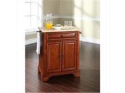 Crosley Furniture KF30021BCH LaFayette Natural Wood Top Portable Kitchen Island in Classic Cherry Finish