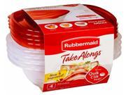 Rubbermaid 1832533 Take Alongs Quik Clik Seal Containers 4 Count