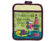 Kay Dee Designs R1027 Wine Is The Answer What Was The Question Grapes Pocket Ove Pack of 6