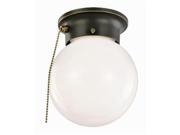 Design House 519264 1 Light Ceiling Mount Globe Light with Pull Chain Oil Rubbed Bronze Finish 519264