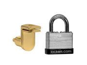 Salsbury 11125 Key Padlock With Gold Finish Hasp For Solid Oak Executive Wood Locker Door With 2 Keys