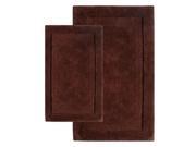 Chesapeake 37652 2 Piece Olympia Bath Rug Set 21 in. x 34 in. 24 in. x 40 in. Chocolate color