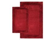 Chesapeake 38242 2 Piece Naples Bath Rug Set 21 in. x 34 in. 24 in. x 40 in. Wine color