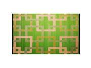 Orientworks B71046011 Outdoor Rug Patio Mat 4ft by 6ft Squares Reversible Design in Green and Beige as Outdoor Area Rug by b.b.begonia