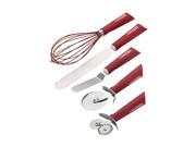 Cake Boss 55084 Stainless Steel Tools And Gadgets 5 Piece Baking And Decorating Tool Set Red