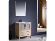 Fresca FVN6230LO UNS Torino 30 in. Light Oak Modern Bathroom Vanity with Integrated Sink