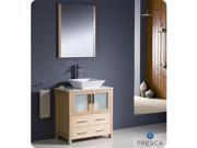 Fresca FVN6230LO VSL Torino 30 in. Light Oak Modern Bathroom Vanity with Vessel Sink