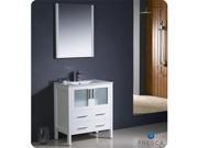 Fresca FVN6230WH UNS Torino 30 in. White Modern Bathroom Vanity with Integrated Sink